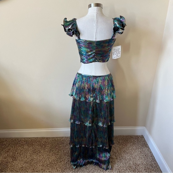 New! Set! Saylor x free people Gianna Top and Skirt metallic nwot 17233 - Picture 12 of 16